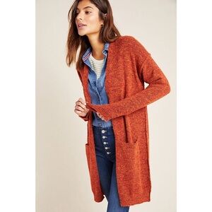 Cozy Anthropologie Jolie Duster Cardigan in a lovely burnt orange. Sz Medium